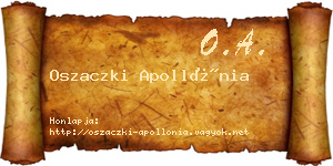 Oszaczki Apollónia névjegykártya